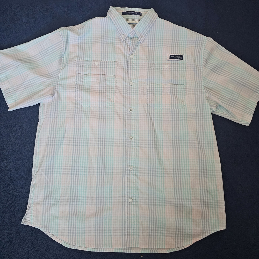 Columbia PFG Pastel Plaid Button-Down Shirt